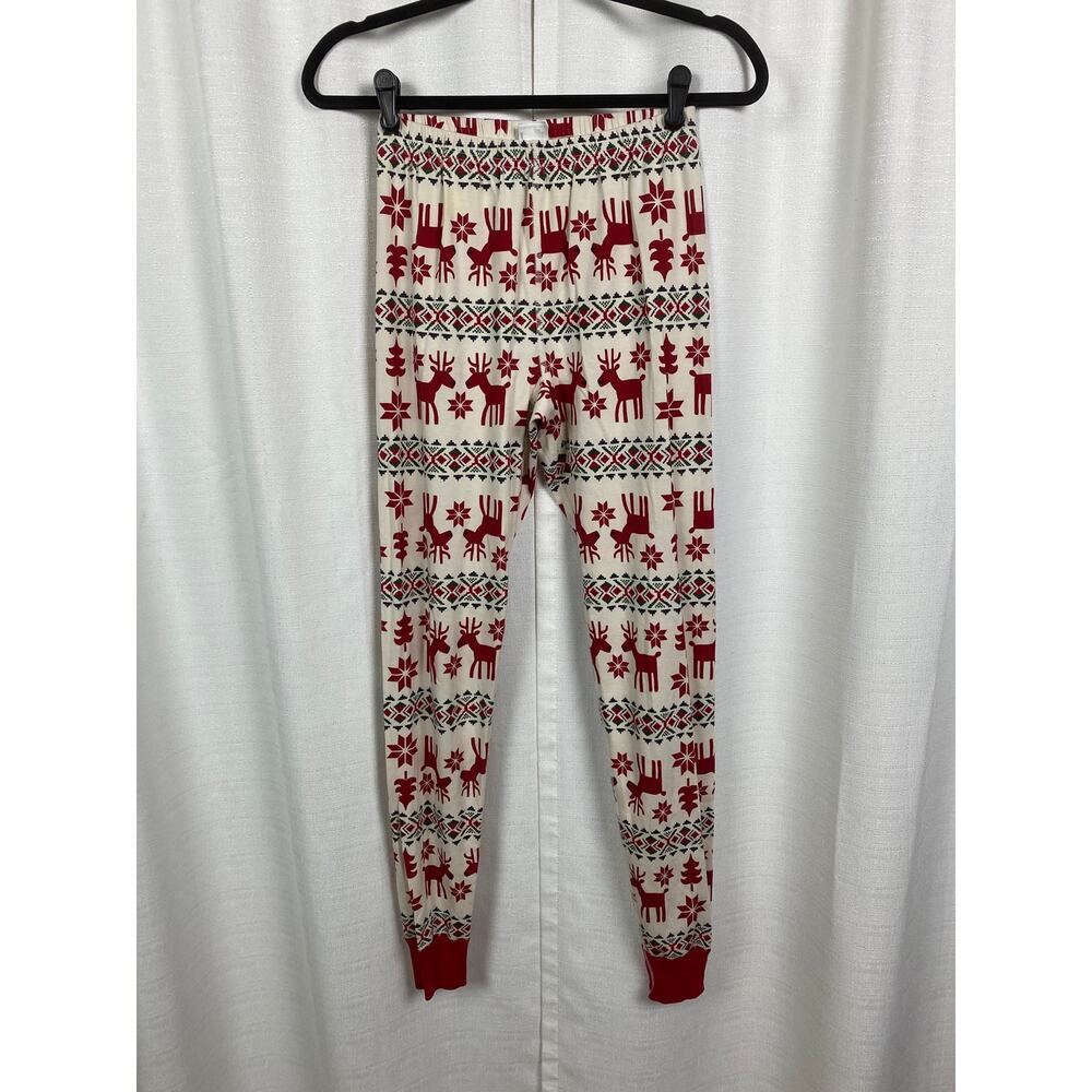 Hanna Andersson Cream&Red Deer Print Holiday Pajama Set Sz.S - Picture 4 of 11